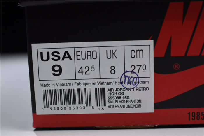 Jordan 1 Retro High Phantom Gym Red - 555088-160