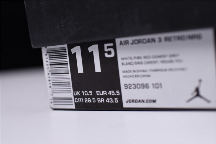 AIR JORDAN 3 RETRO NRG "FREE THROF LINE" white mens 923096-101
