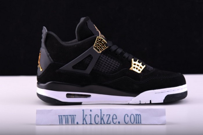 Air Jordan 4 “Royalty” Black/Metallic Gold-White mens 308497-032